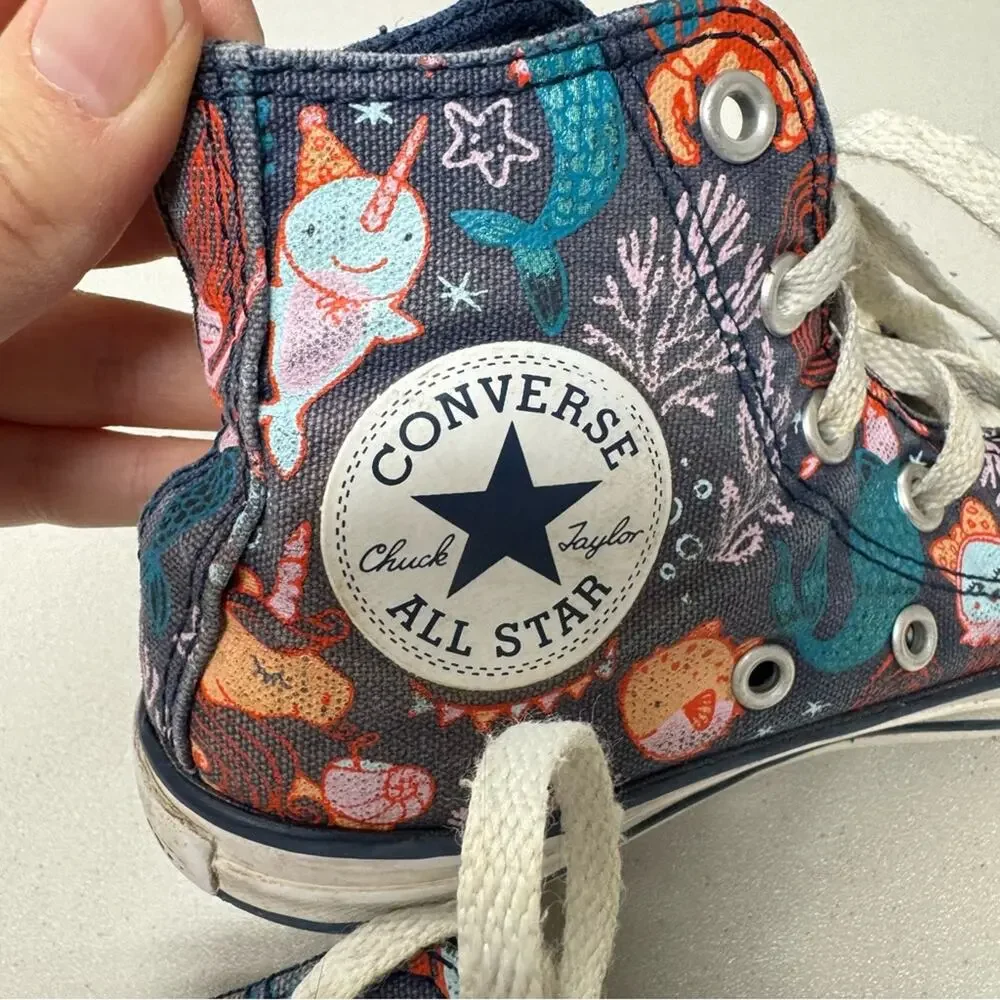 Converse Mystical Creatures Print High Top Sneakers Toddler 12 Mermaid Narwal